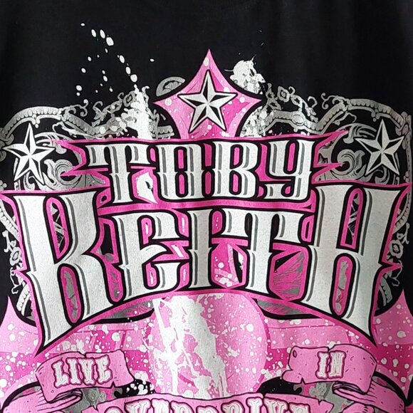Toby Keith Black & Pink Live in Overdrive Women's T-shirt Size XL - Picture 2 of 6